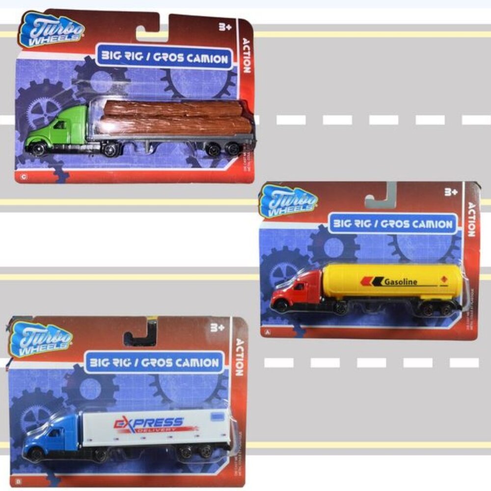 Big Rig with Trailer 7.25-in, Gift Idea Stocking Stuffer Thanksgiving Birthday C